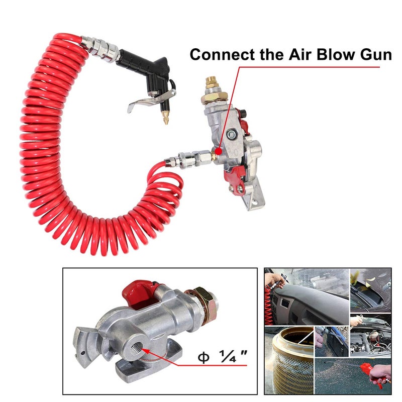 KOOTANS 1 Pair Service Emergency Gladhands with Valve Switch Die Cast Aluminum Valve Glad Hands Universal Air Hose Brake Coupling Connector Handshake Kit for Truck Semi Trailer Tractor RVs - Image 3